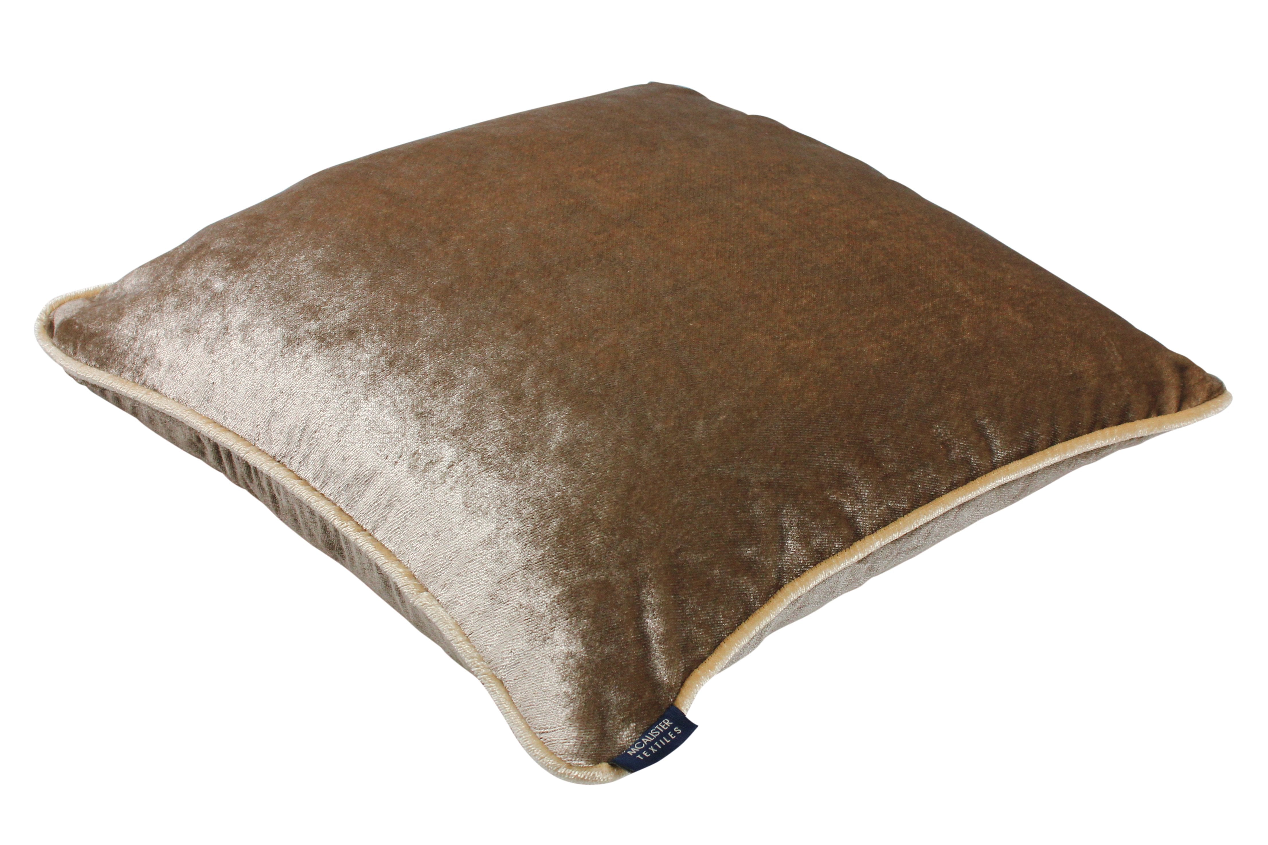 McAlister Textiles Beige Mink Crushed Velvet Cushions Cushions and Covers 
