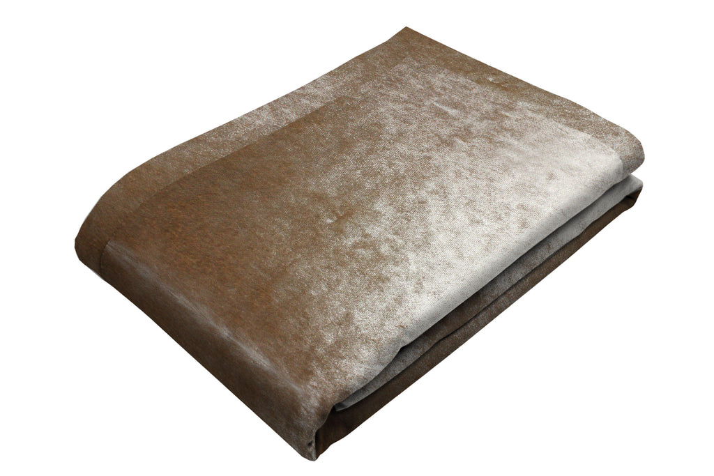 McAlister Textiles Beige Mink Crushed Velvet Throws & Runners Throws and Runners Regular (130cm x 200cm) 