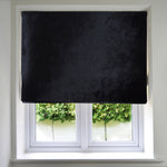 Load image into Gallery viewer, McAlister Textiles Black Crushed Velvet Roman Blind Roman Blinds Standard Lining 130cm x 200cm 
