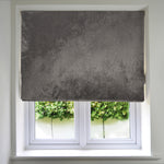 Load image into Gallery viewer, McAlister Textiles Charcoal Grey Crushed Velvet Roman Blind Roman Blinds Standard Lining 130cm x 200cm 
