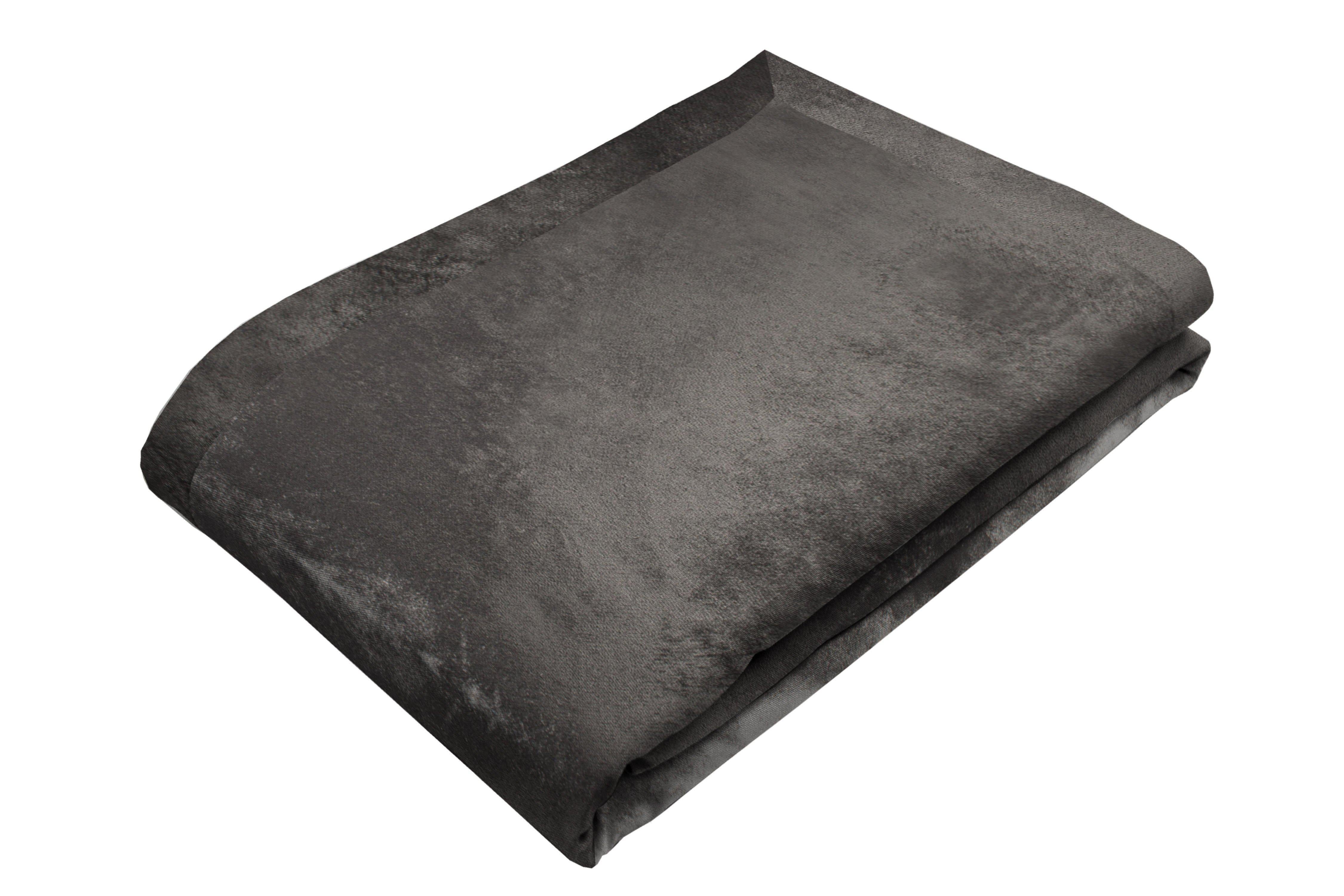 McAlister Textiles Charcoal Grey Crushed Velvet Throws & Runners Throws and Runners Regular (130cm x 200cm) 