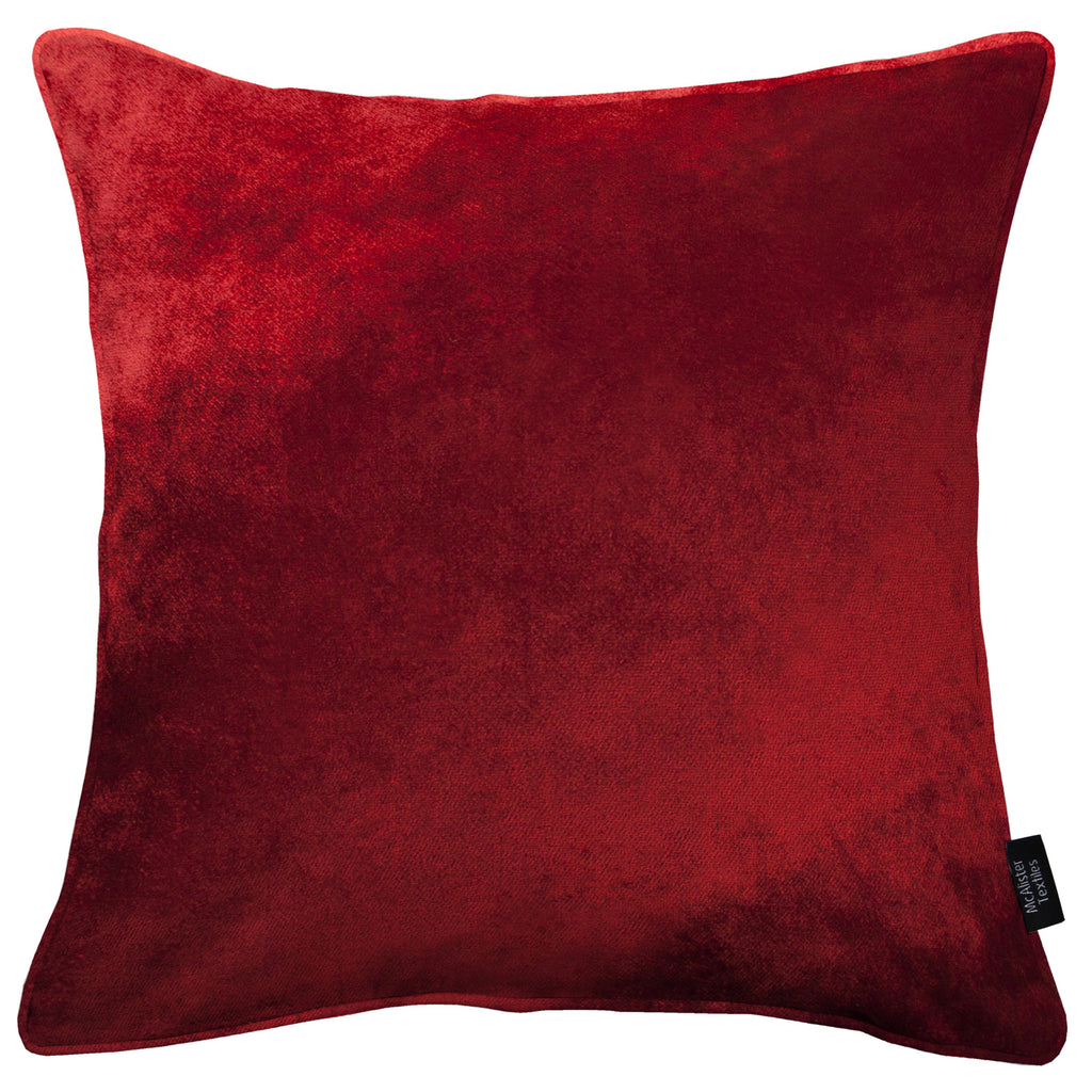 McAlister Textiles Wine Red Crushed Velvet Cushions Cushions and Covers Cover Only 43cm x 43cm 