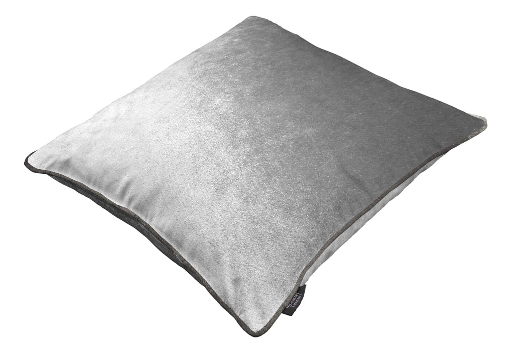 McAlister Textiles Silver Crushed Velvet Cushions Cushions and Covers 