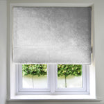 Load image into Gallery viewer, McAlister Textiles Silver Crushed Velvet Roman Blind Roman Blinds Standard Lining 130cm x 200cm 
