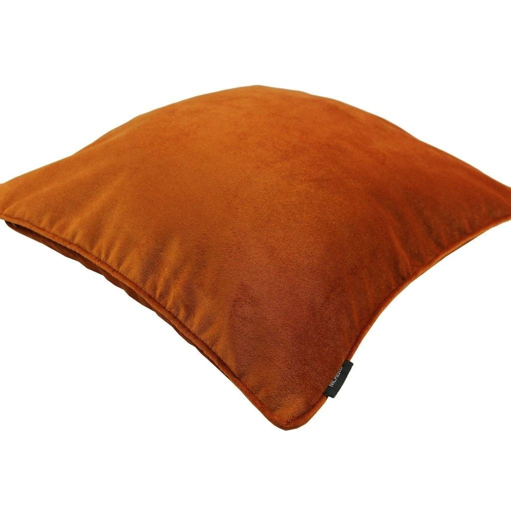McAlister Textiles Matt Burnt Orange Velvet Cushion Cushions and Covers 