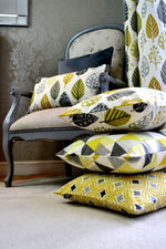 Load image into Gallery viewer, McAlister Textiles Magda Ochre Yellow and Grey FR Curtains Tailored Curtains
