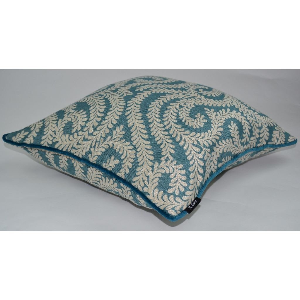 McAlister Textiles Little Leaf Teal Cushion Cushions and Covers 