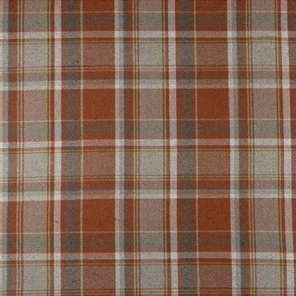 McAlister Textiles Heritage Tartan Burnt Orange + Grey Curtain Fabric Fabrics 1 Metre 