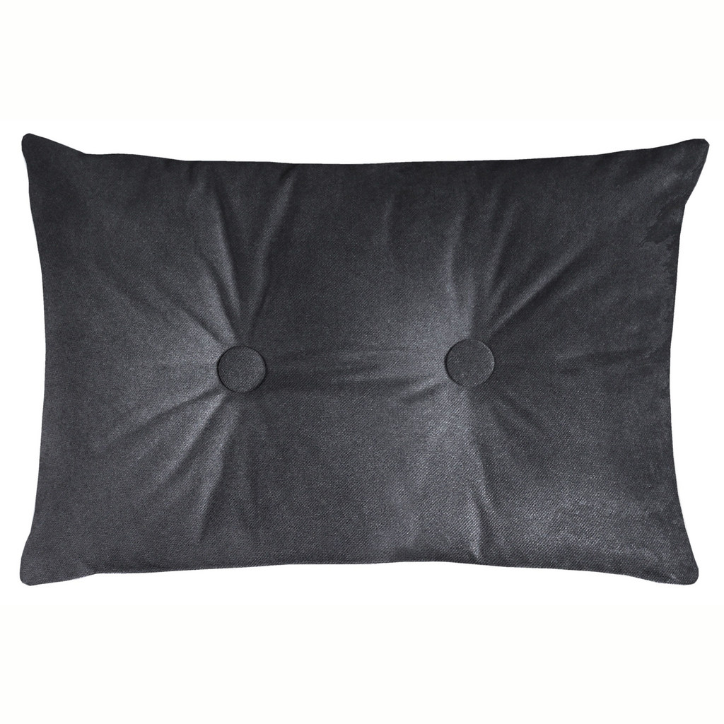 Matt Charcoal Grey Velvet Button 40cm x 60cm Pillow