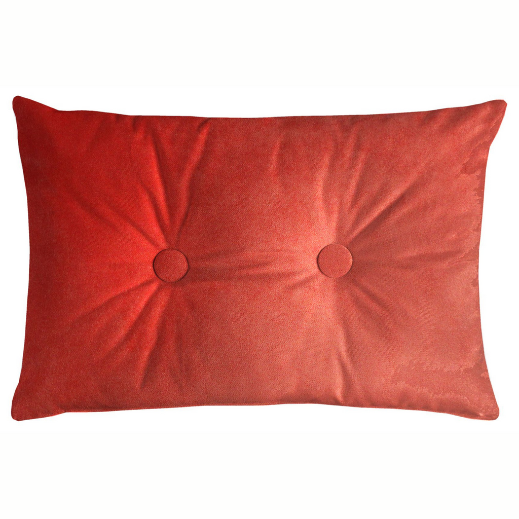 McAlister Textiles Matt Coral Pink Velvet Button 40cm x 60cm Pillow Pillow Cover Only 60cm x 40cm 