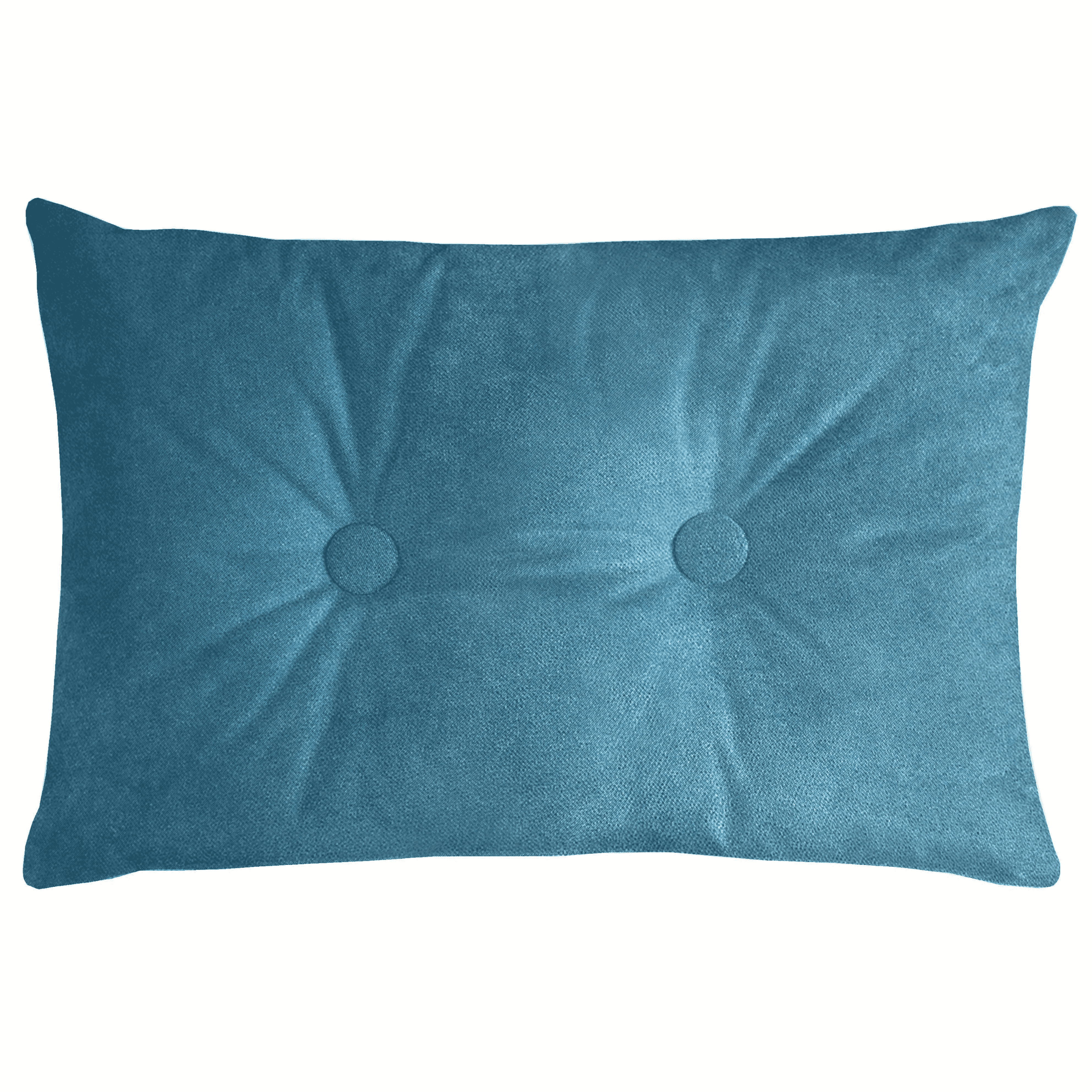 McAlister Textiles Matt Duck Egg Blue Velvet Button 40cm x 60cm Pillow Pillow Cover Only 60cm x 40cm