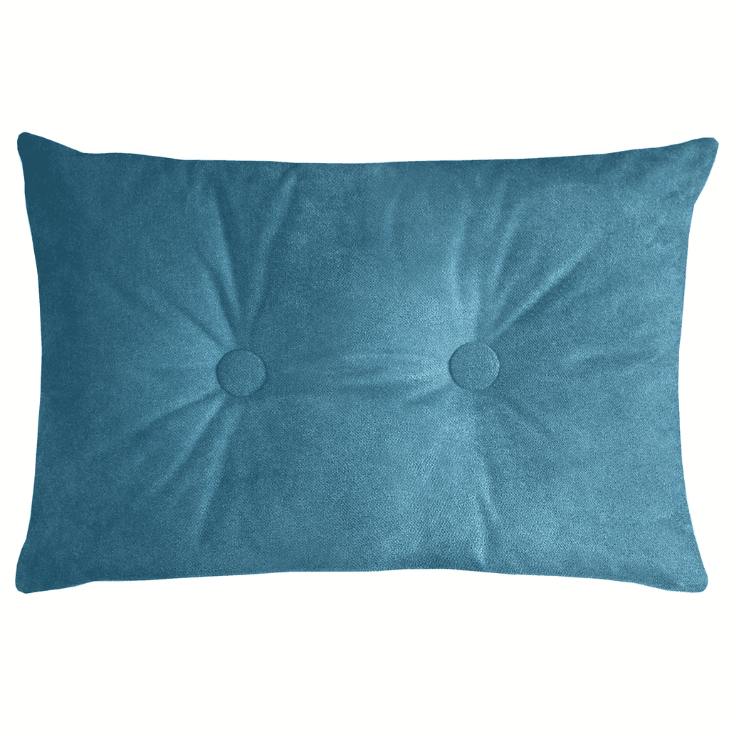 McAlister Textiles Matt Duck Egg Blue Velvet Button 40cm x 60cm Pillow Pillow Cover Only 60cm x 40cm 