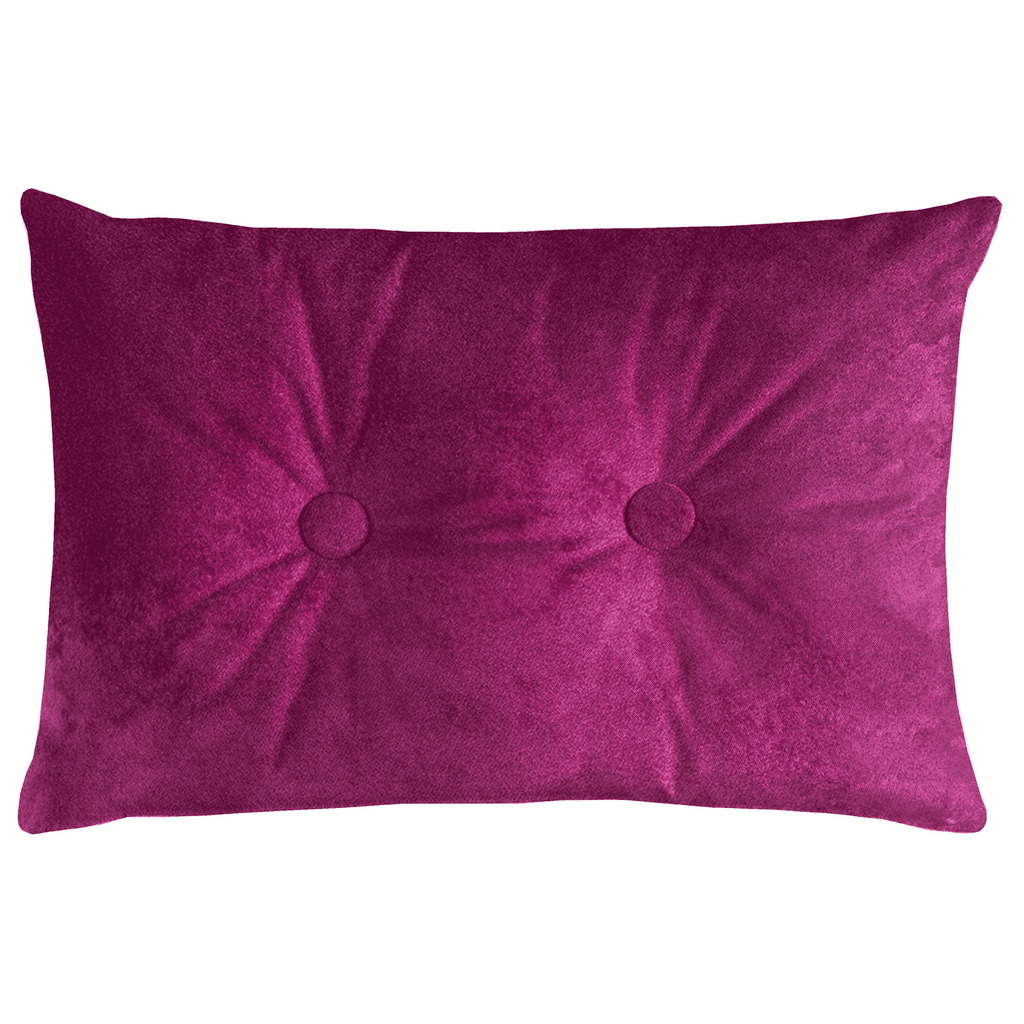 McAlister Textiles Matt Fuchsia Pink Velvet Button 40cm x 60cm Pillow Pillow Cover Only 60cm x 40cm