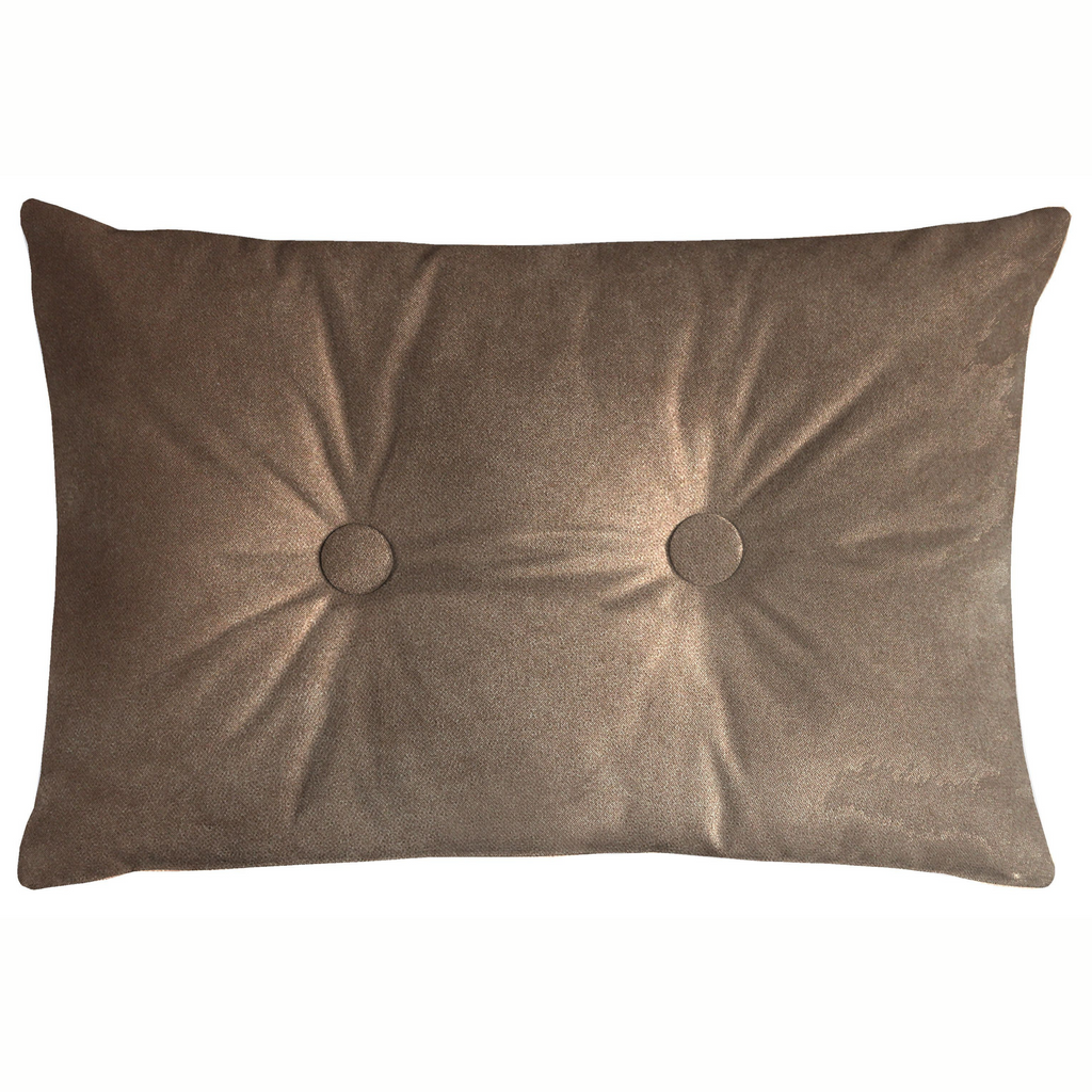McAlister Textiles Matt Mocha Brown Velvet Button 40cm x 60cm Pillow Pillow Cover Only 60cm x 40cm 