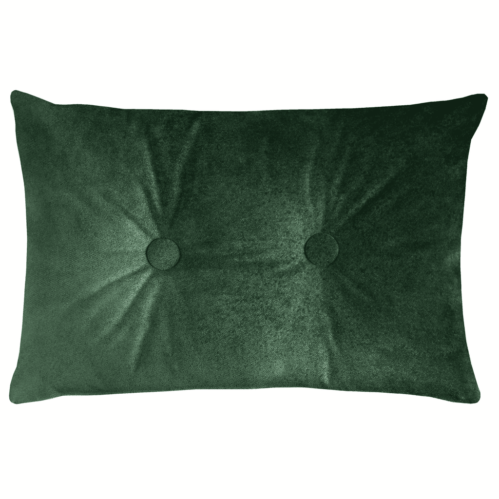 McAlister Textiles Matt Moss Green Velvet Button 40cm x 60cm Pillow Pillow Cover Only 60cm x 40cm 