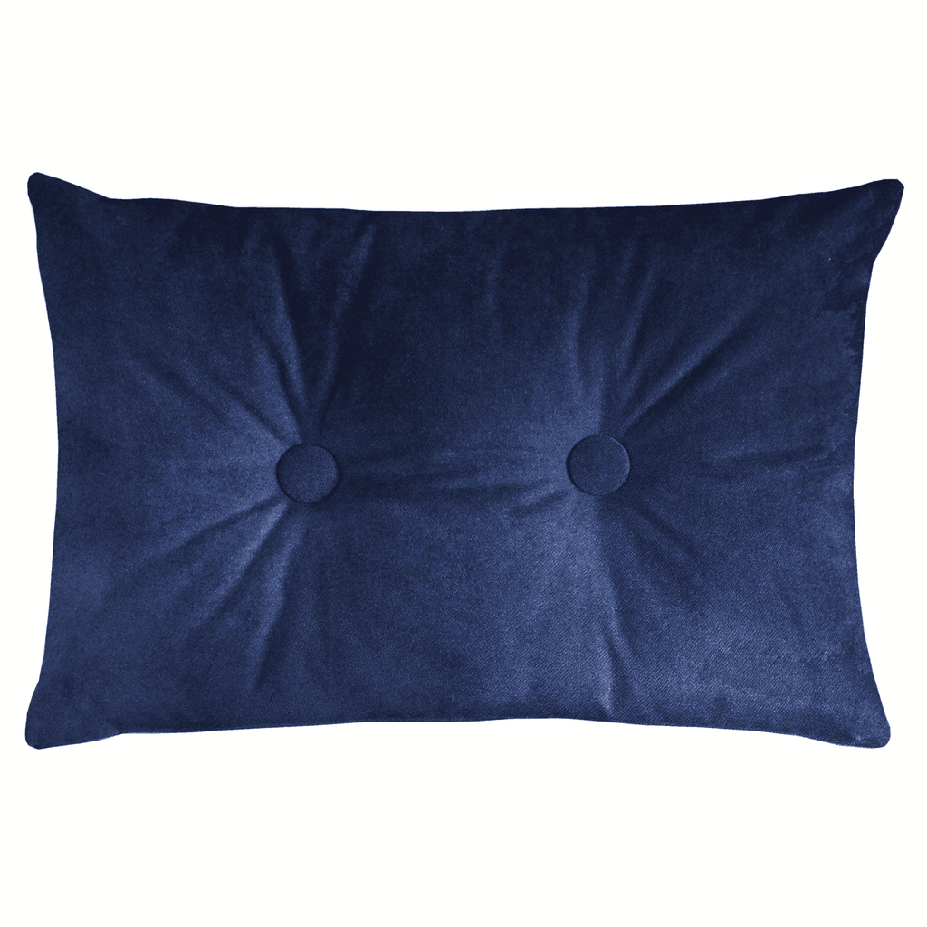 McAlister Textiles Matt Navy Blue Velvet Button 40cm x 60cm Pillow Pillow Cover Only 60cm x 40cm 