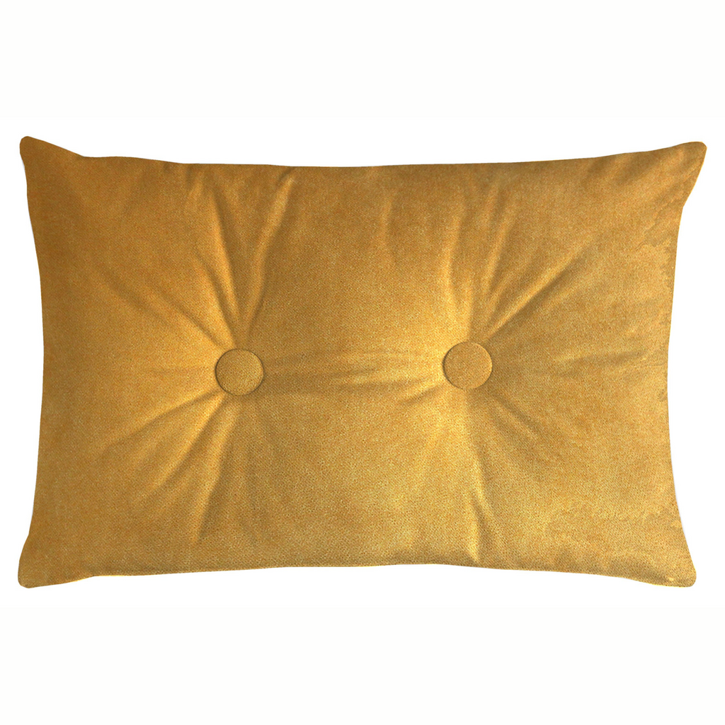 McAlister Textiles Matt Ochre Yellow Velvet Button 40cm x 60cm Pillow Pillow Cover Only 60cm x 40cm 