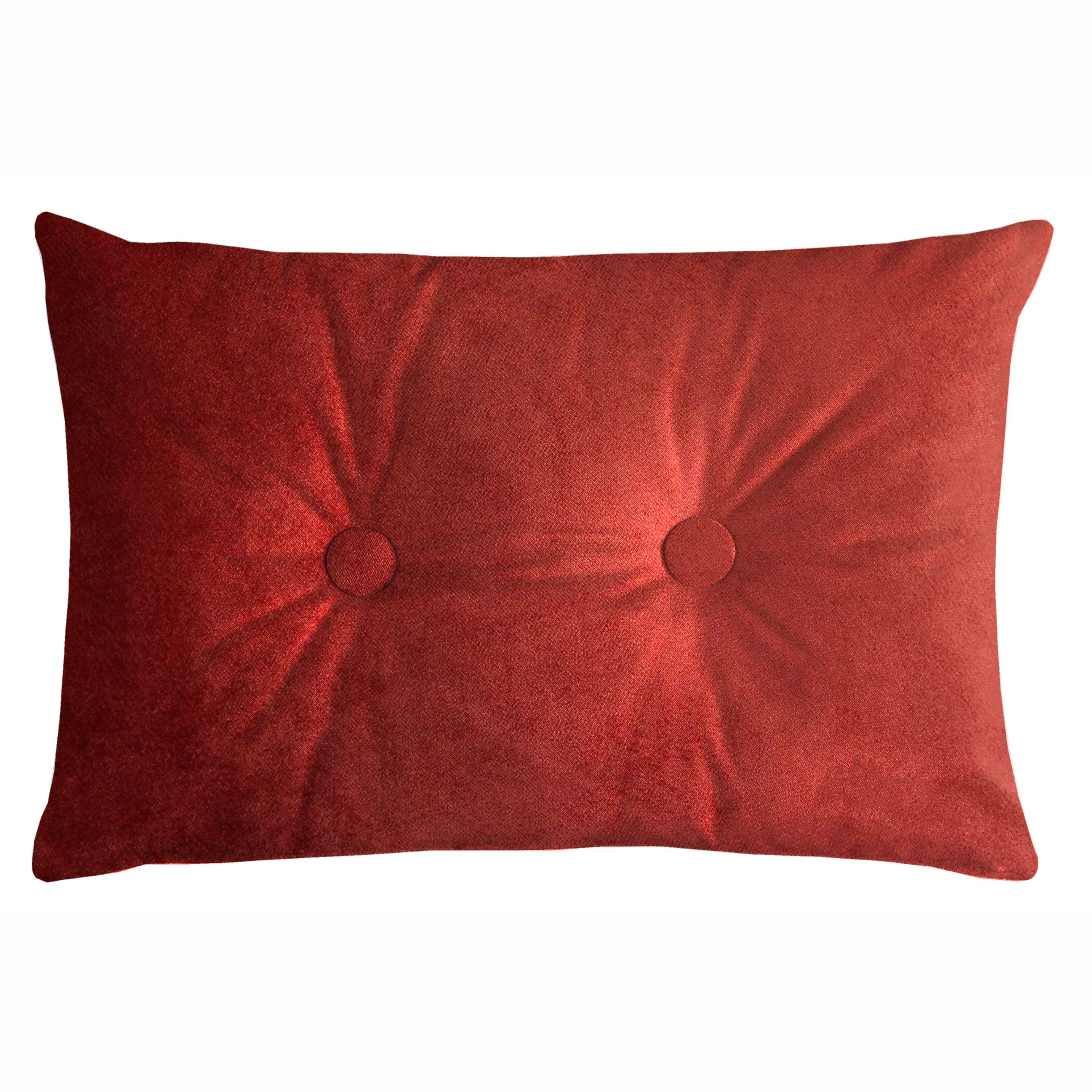 McAlister Textiles Matt Rust Red Velvet Button 40cm x 60cm Pillow Pillow Cover Only 60cm x 40cm 