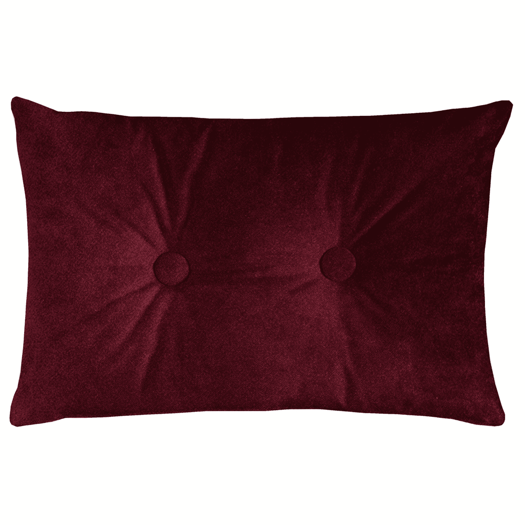 McAlister Textiles Matt Wine Red Velvet Button 40cm x 60cm Pillow Pillow Cover Only 60cm x 40cm 