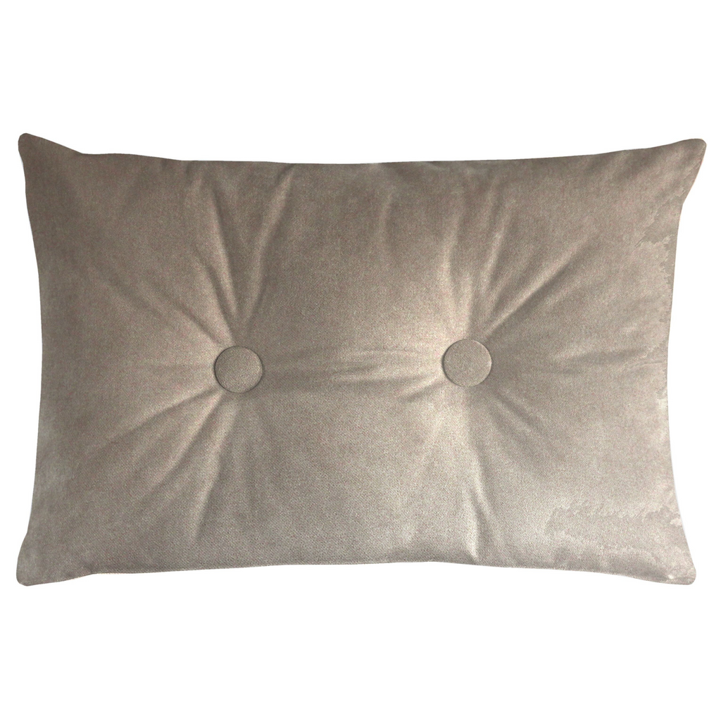 McAlister Textiles Matt Beige Mink Velvet Button 40cm x 60cm Pillow Pillow Cover Only 60cm x 40cm 