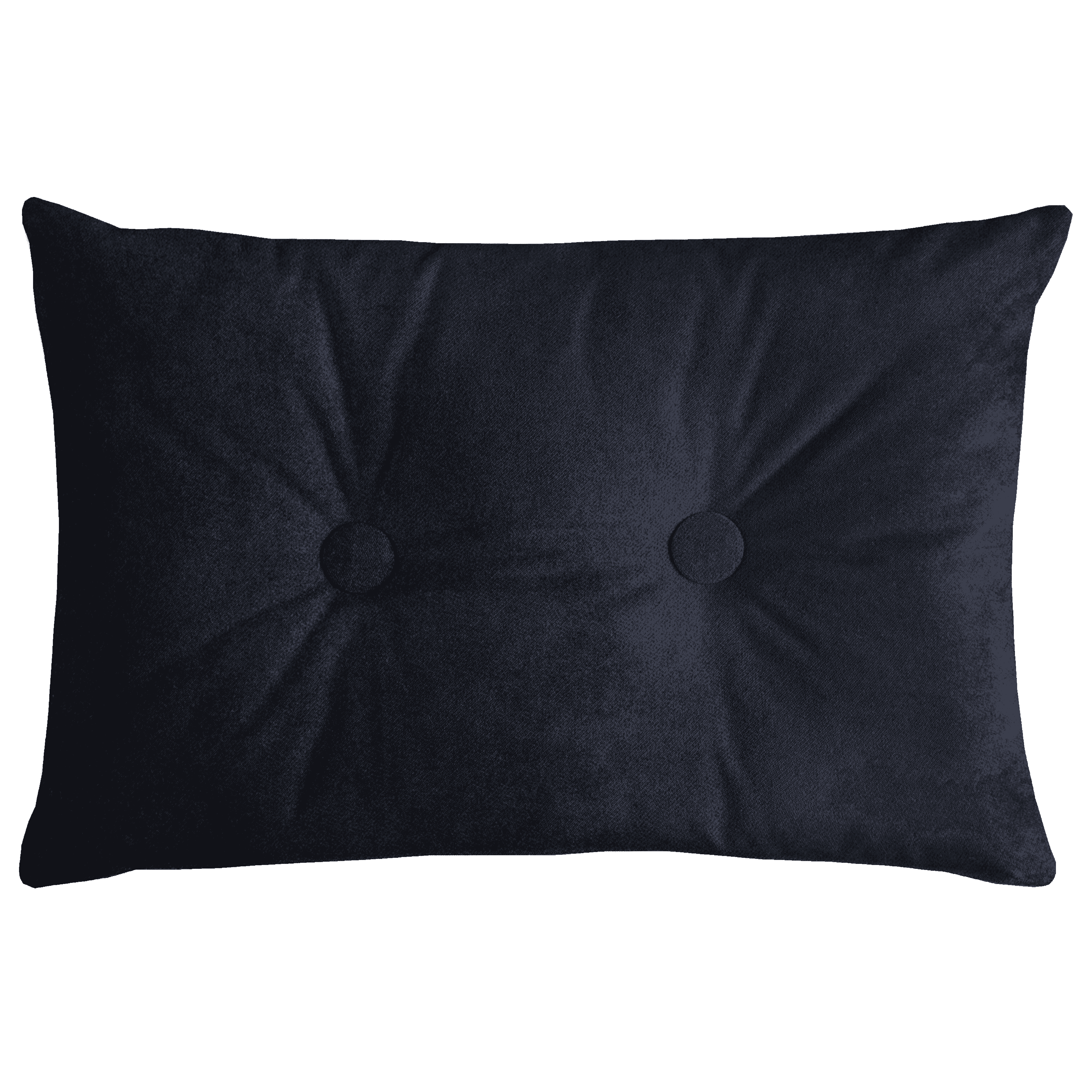 McAlister Textiles Matt Black Velvet Button 40cm x 60cm Pillow Pillow Cover Only 60cm x 40cm 