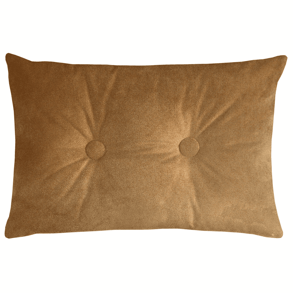 McAlister Textiles Matt Caramel Gold Velvet Button Cushions Cushions and Covers Cover Only 60cm x 40cm 