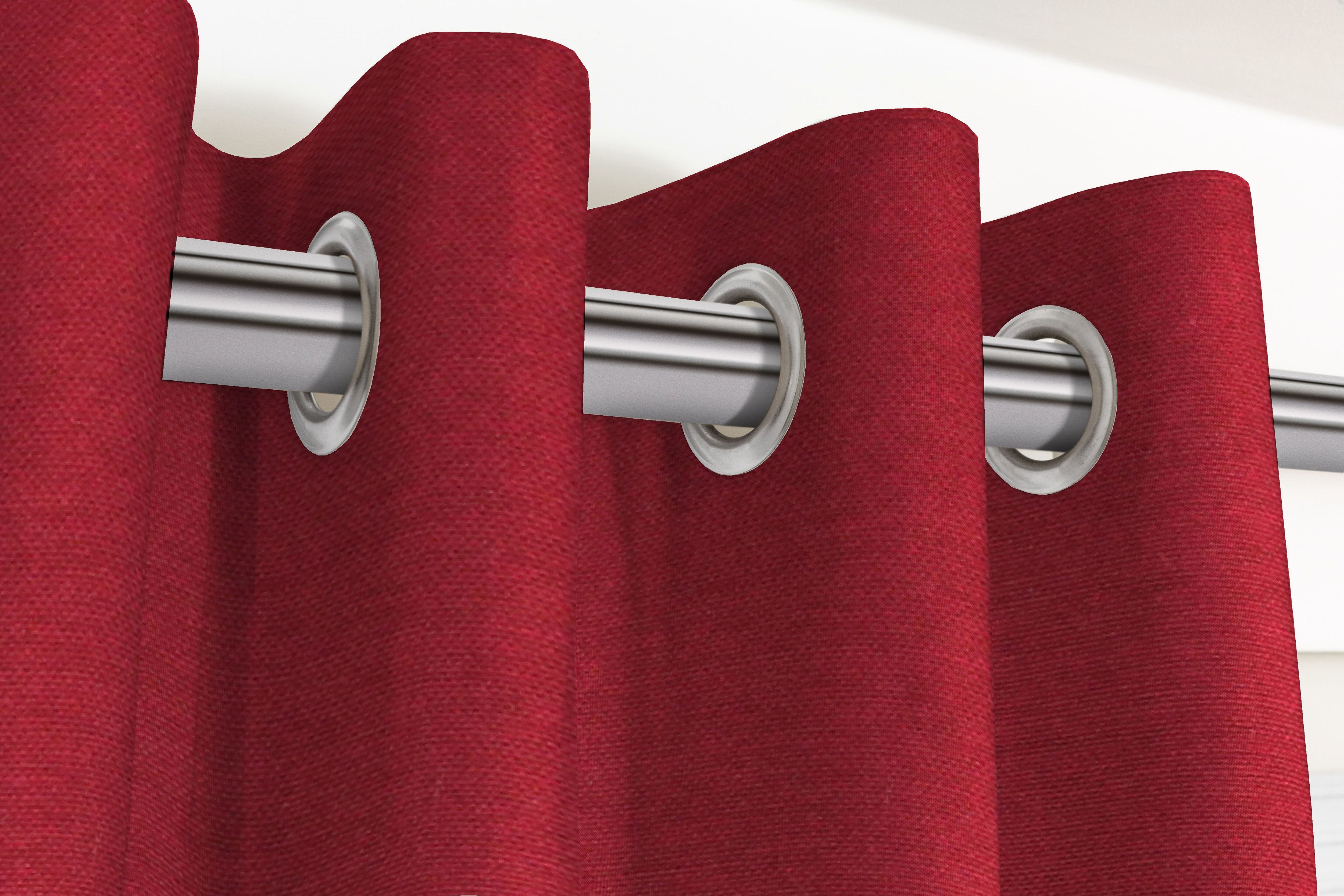 McAlister Textiles Panama Plain Red Curtains Tailored Curtains 