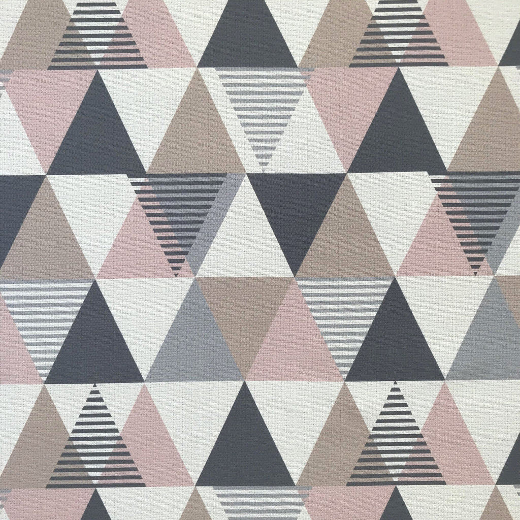 McAlister Textiles Vita Blush Pink and Grey FR Fabric Fabrics