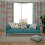Load image into Gallery viewer, Laila Burnt Orange and Teal FR Curtains

