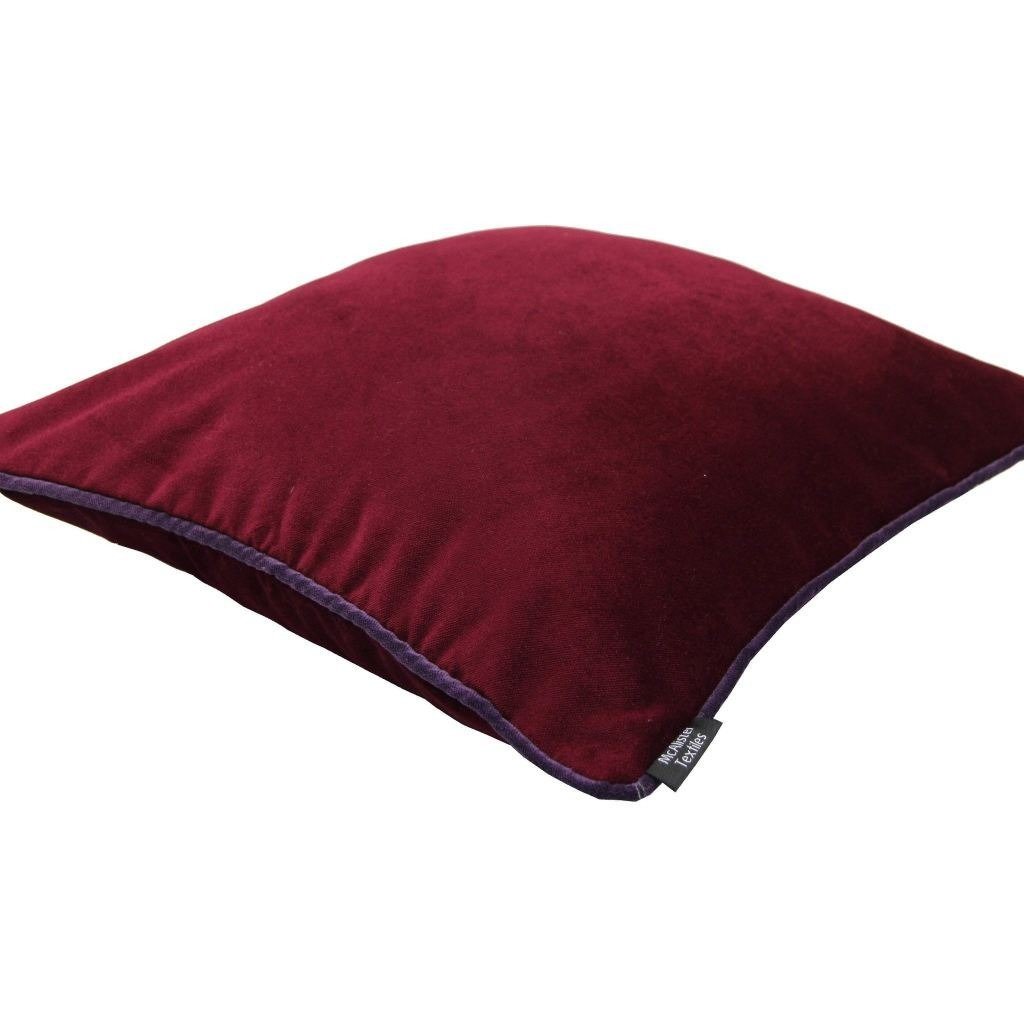 McAlister Textiles Matt Wine Red Velvet Cushion Cushions and Covers 