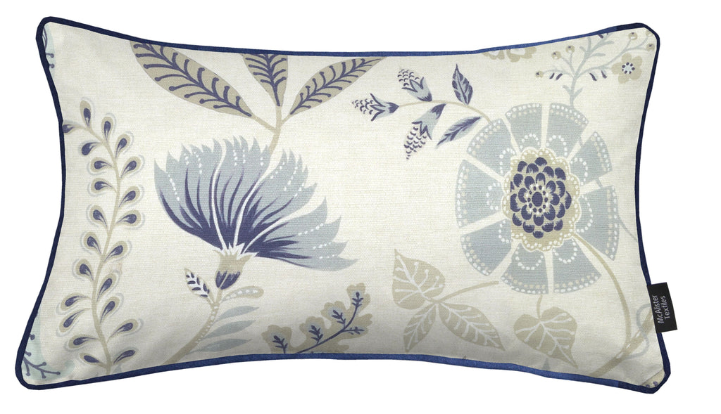 McAlister Textiles Florence Powder Blue Printed Pillows Pillow Cover Only 50cm x 30cm