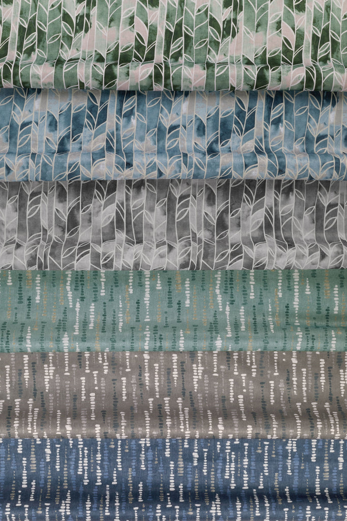 McAlister Textiles Luca Denim Blue Geometric FR Curtains Tailored Curtains 