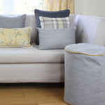 Load image into Gallery viewer, McAlister Textiles Heritage Yellow + Grey Tartan Cushion Cushions and Covers 
