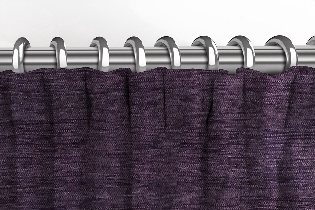 Plain Chenille Purple Curtains