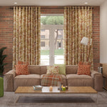 Load image into Gallery viewer, Wildflower Burnt Orange Linen Curtains

