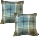 Load image into Gallery viewer, McAlister Textiles Angus Duck Egg Blue Tartan 43cm x 43cm Cushion Sets Cushions and Covers Cushion Covers Set of 2 

