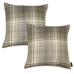 Load image into Gallery viewer, McAlister Textiles Angus Beige Cream Tartan 43cm x 43cm Cushion Sets Cushions and Covers Cushion Covers Set of 2 
