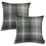 Load image into Gallery viewer, McAlister Textiles Angus Charcoal Grey Tartan 43cm x 43cm Cushion Sets Cushions and Covers Cushion Covers Set of 2 
