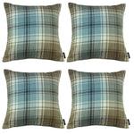 Load image into Gallery viewer, McAlister Textiles Angus Duck Egg Blue Tartan 43cm x 43cm Cushion Sets Cushions and Covers Cushion Covers Set of 4 

