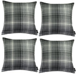 Load image into Gallery viewer, McAlister Textiles Angus Charcoal Grey Tartan 43cm x 43cm Cushion Sets Cushions and Covers Cushion Covers Set of 4 
