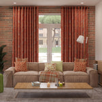 Load image into Gallery viewer, Textured Chenille Burnt Orange Curtains
