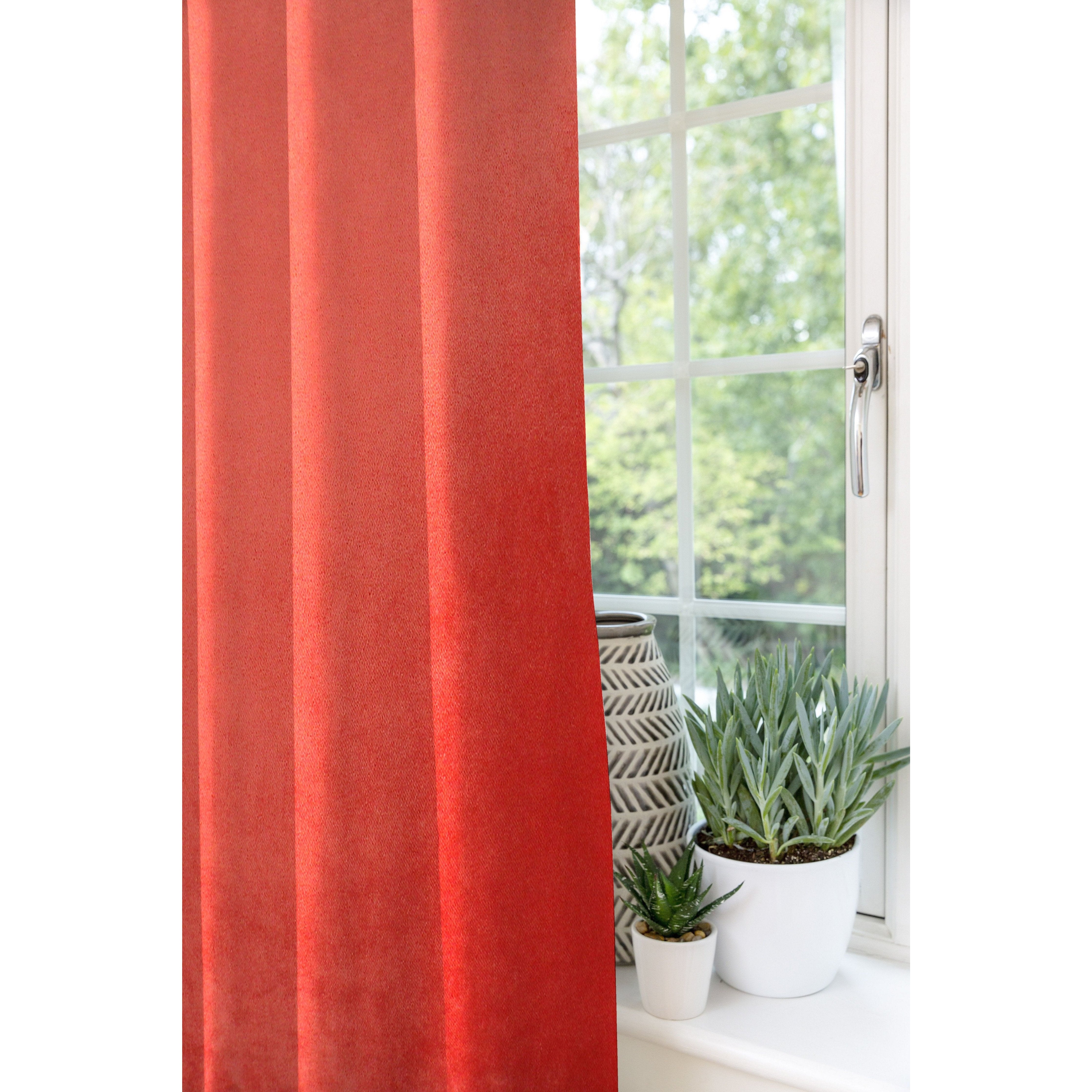 McAlister Textiles Matt Coral Pink Velvet Curtains Tailored Curtains 