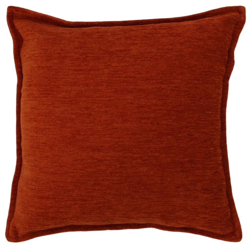 Plain Chenille Burnt Orange Cushion