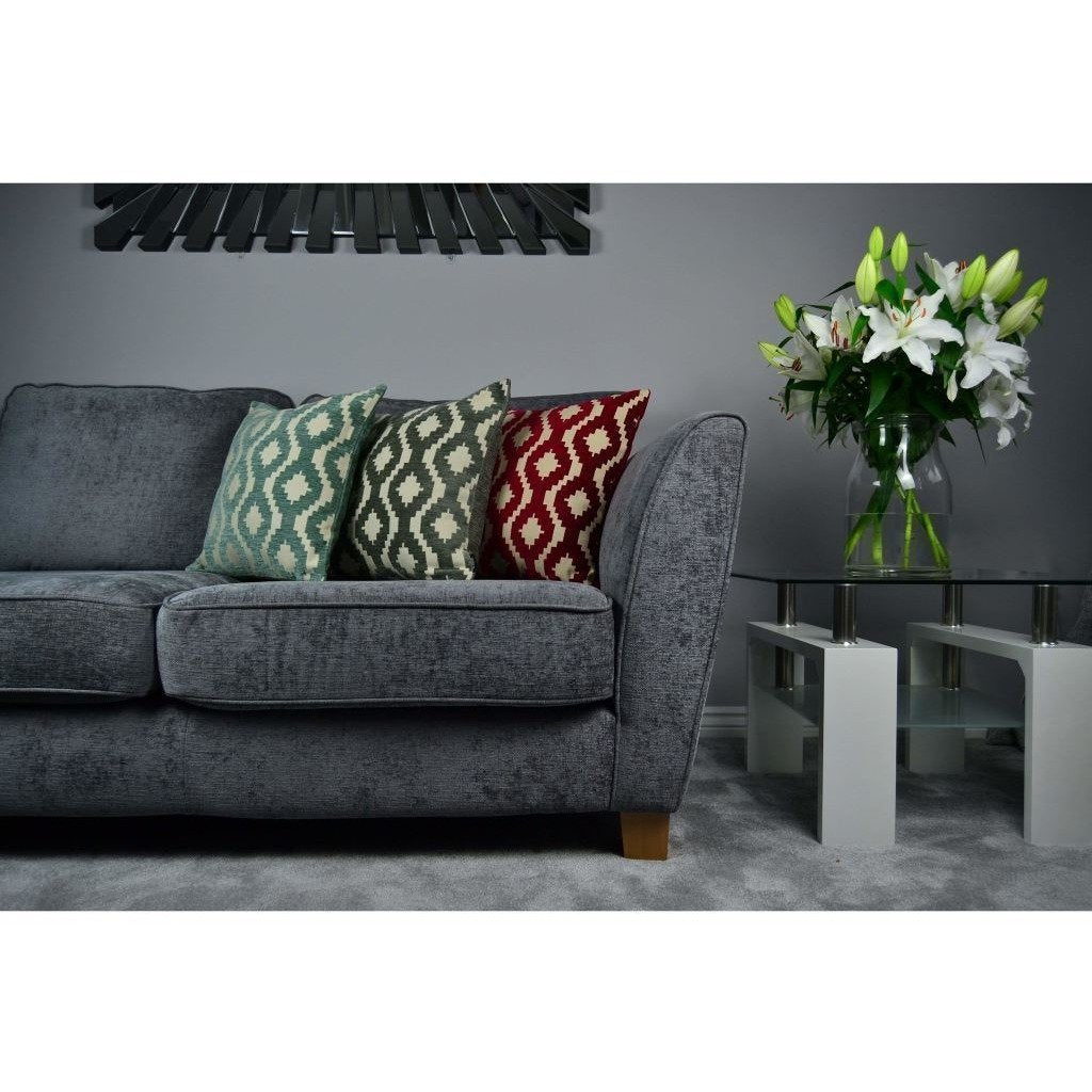 McAlister Textiles Arizona Geometric Charcoal Grey Cushion Cushions and Covers 