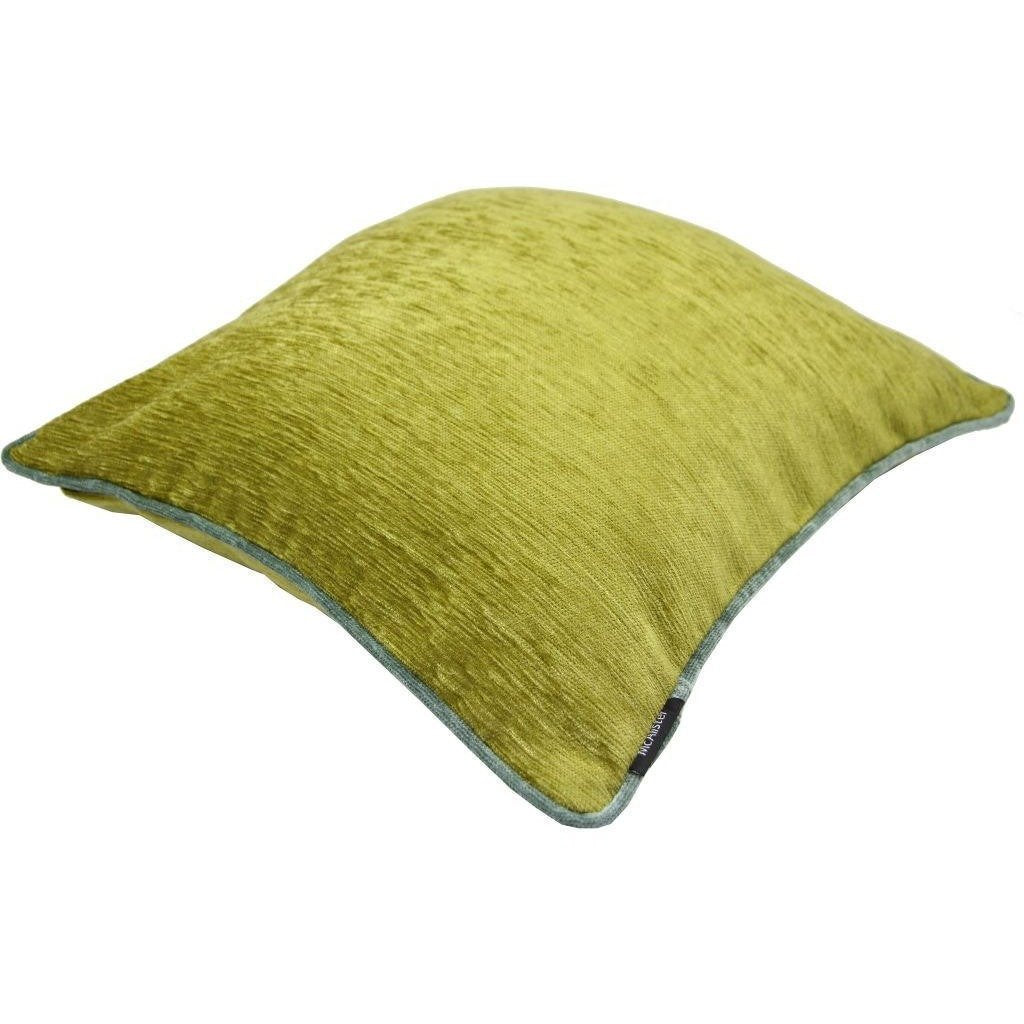 McAlister Textiles Alston Chenille Green + Duck Egg Blue Cushion Cushions and Covers 