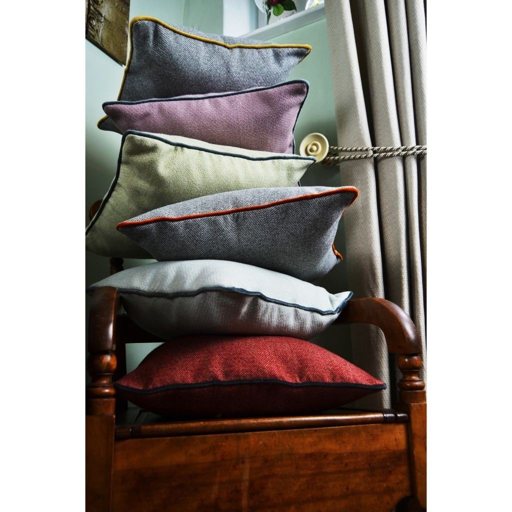 McAlister Textiles Herringbone Boutique Green + Grey Cushion Cushions and Covers