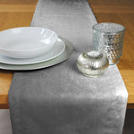 Load image into Gallery viewer, Crushed Velvet Silver Table Runner
