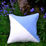 Load image into Gallery viewer, McAlister Textiles Panama Patchwork Blue + Natural Cushion Cushions and Covers 

