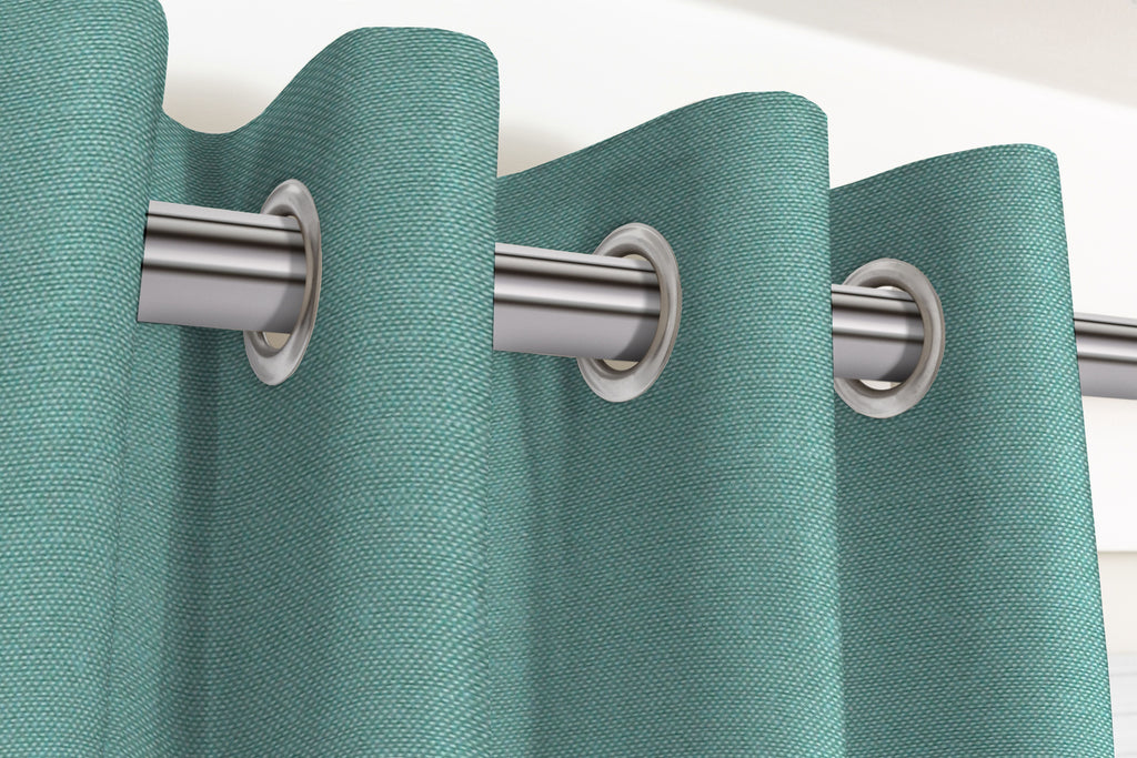McAlister Textiles Panama Plain Teal Curtains Tailored Curtains 