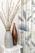 Load image into Gallery viewer, McAlister Textiles Florence Powder Blue Printed Floral Curtains Tailored Curtains 

